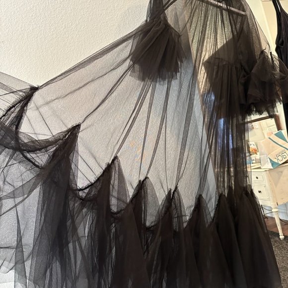 XL Black Anthropologie Tulle full length dress with slip dress included - Picture 4 of 8